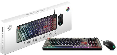 MSI Forge GK110 Combo US – Gaming RGB Keyboard & Mouse Set, 26-Key Anti-Ghosting, 12800 DPI Optical Sensor