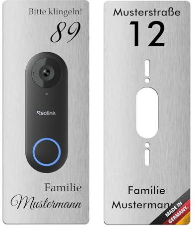 iSecur Personalisiert Edelstahl Blende Reolink Doorbell 26 x 10 cm - az203
