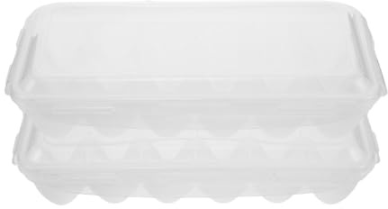 SOPOTUTU 2 Piezas Huevera para Frigorífico Apilable Huevos con Tapa Transparente Caja Organizadora Resistente y Fácil de Limpiar para Almacenamiento Seguro y Fresco Cocina Refrigerador