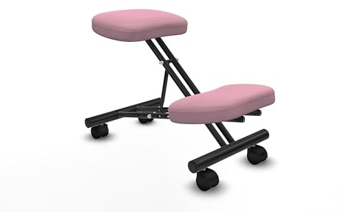 Piqueras y Crespo Mahora Friseurstuhl ohne Armlehnen, ausgestattet mit Schneideschaum, mit Nylonrollen, 50 mm, Rosa