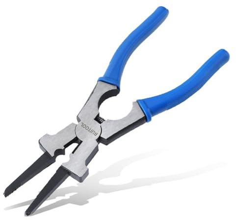 Pinze per saldatura multifunzione da 20,3 cm per torcia saldatrice MIG, acciaio al carbonio 45# con manico in gomma antiscivolo, taglio filo e strumento di pulizia degli ugelli