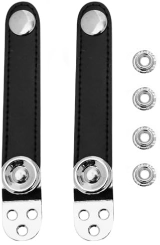 Homoyoyo Hebillas Metálicas de Doble Capa para Correas de Acordeón, 2 Piezas Negras de Piel Centro de 8,4 Cm, Accesorios de Correa para Acordeón, Extensores Resistentes para Músicos