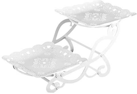Ciieeo Fruit Tray Two Tier Decorative Food Display Stand Fruit Storage Holder for Kitchen Countertop Dessert Plate for Afternoon Tea Party Birthday Christmas New Year 7.87 X 7.87 X 7.28 in