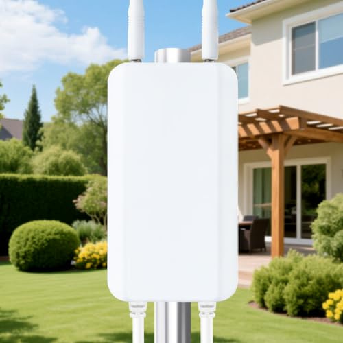 AX3000 WLAN Verstärker Outdoor, WiFi 6 Gigabit PoE Access Point 3000Mbit | Quad-Core IPQ5018, IP65 wetterfest, 6KV Blitzschutz bei -30°C bis 55°C, Dualband 3047Mbps, nahtloses Roaming für Garten & Hof