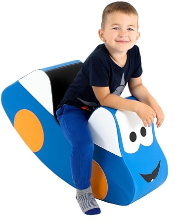 IGLU SOFT PLAY Gunghäst barn, gungdjur, baby, gungleksak, leksak (Blue)