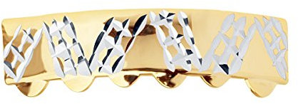 Gold Grillz - One size fits all - Diamond Cut Plate - Bottom