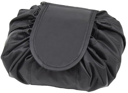 Kosmetiktasche mit Kordelzug, ONEGenug Schminktasche, One-Step Organizer Makeup Tasche Schminkbeutel für Lazy Damen Schwarz
