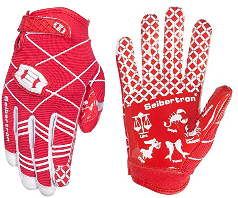 Seibertron Pro 3.0 Elite ultra-stick sport mottagare handske amerikansk fotbollshandskar Red Youth M
