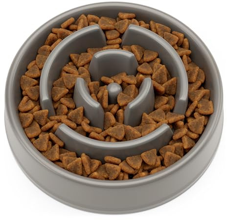 Slow Feeder Dog Bowl, 20.5 cm Anti-Gulp Dog and Cat Bowl, Maze Design to Slow Down Eating and Prevent Overeating, Puppy Slow Feeding Bowl