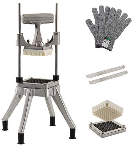 TUNTROL Dicer vegetal comercial 3/8, máquina rápida del picador de la cuchilla del acero inoxidable fácil para la patata de la pimienta del tomate de la cebolla