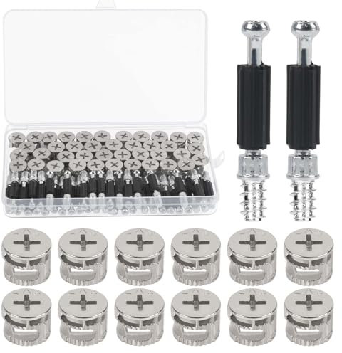 CHIFOOM 40 PCS Viti di Fissaggio per Mobili,Set di Accessori Per Mobili Montaggio Mobili Fissi Ripostiglio Guardaroba Cassetto Tavolo(14 mm x 11 mm)