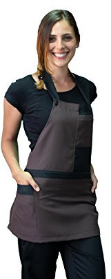 Textil Astrorino Stickerei, Kleidung für Friseursalon, Bars und Restaurants, Krankenschwestern, Ärzte, Zahnärzte, Jacke – Hemd, komplett, Vorne – Schürze, Herren – Damen, Schwarz One size