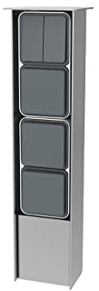 Jehoka Column B 4.4 External Socket Stainless Steel with 1 Series Switch and 3 Sockets