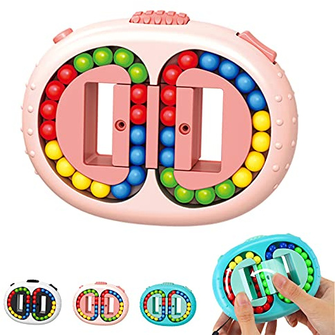 Magisk böna roterande kubleksak, fidgetleksak spinner boll sortering spel pussel hjärnträning handhållen snurrande dekompressionsleksak, pussel bönleksak gåvor för barn, tonåringar, vuxna roterande