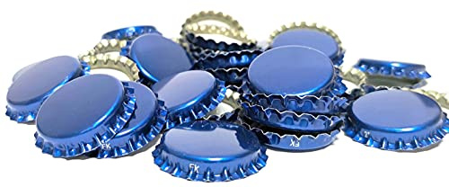 DIAH DO IT AT HOME 100 Pack Dark Blue Metallic Crown Caps 26mm - Premium Beer Bottle Caps for DIY Homebrew, Cider & Soft Drinks - Airtight Sealing Crowns for Standard Glass Bottles (Set of 100)
