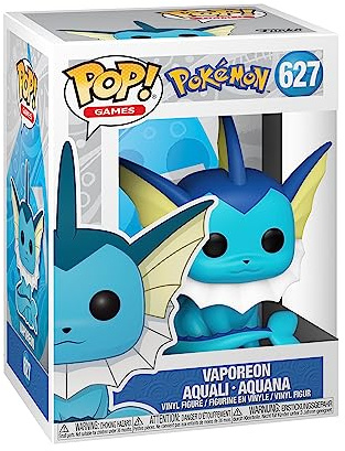 Funko POP! Games: Pokemon - Vaporeon | Offizielles Gaming Merch - Vinyl Sammelfigur als Regal Deko - Geschenkidee zum Geburtstag für Fans und Sammler