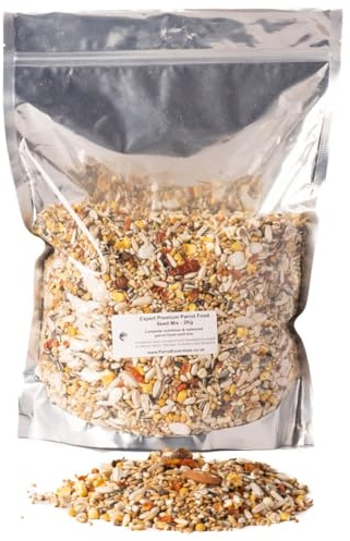 Parrot Essentials Premium Parrot Food - Nutritious Bird Seed Mix For African Grey, Amazon, Macaw, Parakeets, Cockatiels, Lovebirds, Budgies and Pet Birds.
