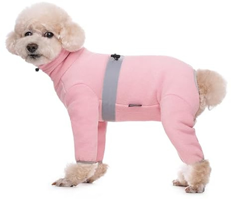 Hunde-Pyjama aus Polarfleece, für kleine bis mittelgroße Hunde, Winterjacke und Pullover für kleine Hunde, warme vierbeinige Kleidung