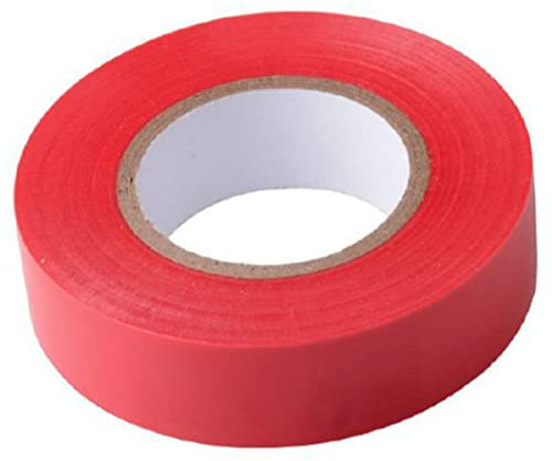 Acan Tradineur - Cinta aislante autoadhesiva de pvc, resistente, instalaciones eléctricas, reparar, proteger y agrupar cables, bricolaje (Rojo, 19 mm x 20 m)