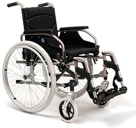 Rollstuhl FabaCare V300, Leichtgewichtrollstuhl mit einstellbarer Sitztiefe bis 52 cm, Faltrollstuhl, sehr viele Einstellungen, faltbar, Transportrollstuhl, Sitzbreite 39 cm