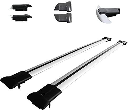 Axenture Roof Racks Cross Bars Compatible For Dacia Duster 2010-2014 Crossbars for Convenient Roof Cargo Aluminium Racks Rail Set 2 Pieces Grey