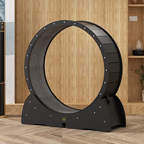 Holz-Katzenlaufrad for den Innenbereich, Laufrad for große, mittelgroße und kleine Haustierkatzen, extrem leises Laufhaustier, Katzenspielzeug, Katzenlaufband mit Verriegelung, Fitness-Gerät zur Gewic