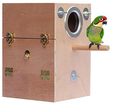 Nistkasten für Vögel Sittiche, Papageienkäfig, Vogelkäfig aus, robust, für Papageien, Zuchtkiste aus, für Turteltauben, Nymphensittiche, Tauben, Povanjer