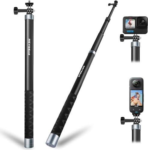 REYGEAK 3m/300cm Langer Selfie-Stick aus Kohlefaser für Insta360 X4/X3,Kohlefaser-Material Ausziehbares Polar Einbeinstativ für GoPro Hero 11/10/9,DJI Action 4/3 und andere Action-Kameras (3M/300cm)