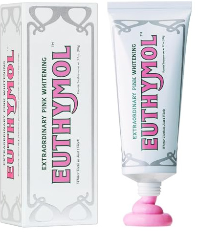 EUTHYMOL Whitening Toothpaste (3.7fl oz) - Stain Removal in 2 Weeks, Long-Lasting Freshness for Sensitive Gum & Teeth. Bad Breath, Cavity Prevention. Recyclable Aluminum Tube