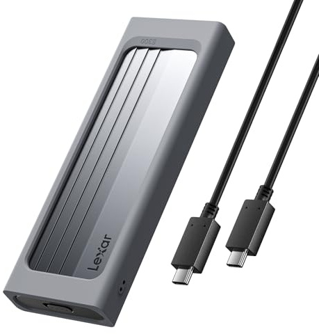 Lexar E300 M.2 NVMe SSD Gehäuse Für Lexar NM790, USB-C 10Gbps USB 3.2 Gen 2 Aluminium M2 Adapter Mit Kühlpad, Werkzeuglos Für PCIe NVMe M-Key/M+B-Key SSD 2230/2242/2260/2280 Bis 4TB, UASP & Trim