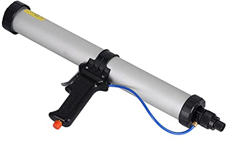 Pneumatic Air Caulking Gun, 0~123psi Pneumatic Caulking Gun with 6 Nozzles Aluminum Alloy Applicator Industrial Tools for Ships Containers 600ml