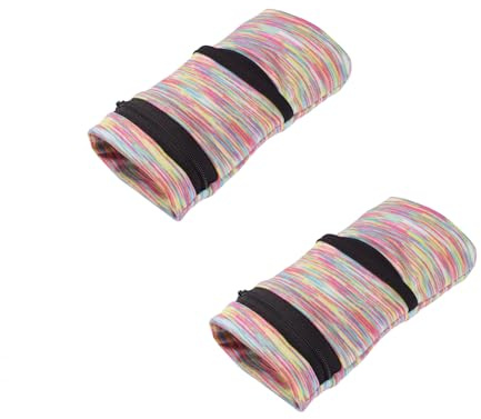 Sac de poignet, sac de poignet de sport avec fermeture éclair, pour la course, le jogging, la marche, promener le chien, le vélo et le yoga etc. (S, Arc-en-ciel+Arc-en-ciel)