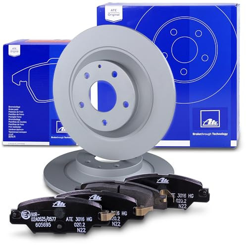 ATE Bremsenset Hinterachse inkl. Bremsscheiben hinten Ø 303 mm voll und Bremsbeläge hinten Kompatibel mit MAZDA CX-5 (KE, GH), CX-5 (KF), CX-5 Van (KE_)
