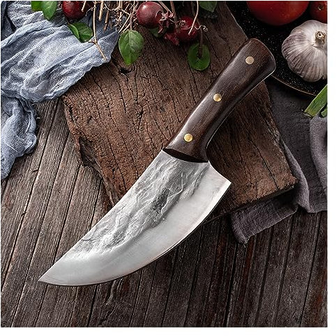 Couteau de chasse forgé en acier inoxydable, couteau à découper le poisson et les légumes, couteau de cuisine, couteau de boucher de Style serbe