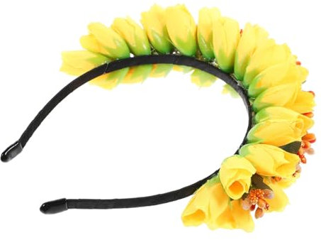 PLAFOPE Blumen Haarreifen Mit Lebensechten Tulpen Für Hochzeiten Und Bequemer Haarschmuck Für Bräute Und Blumenmädchen Romantisches Accessoire Für Besondere Anlässe