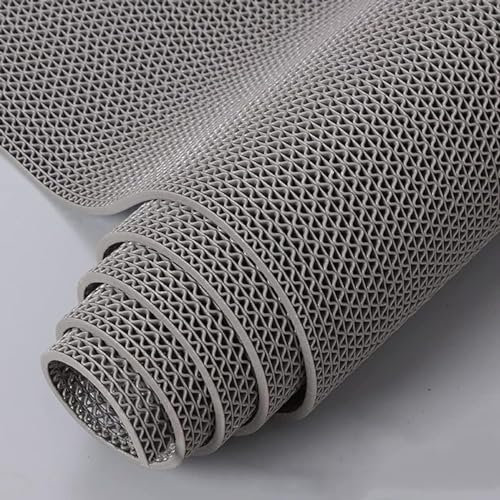 Fiunkes Non Slip Floor Mats Swimming Pool Non Slippery Mat Indoor Outdoor Grip for Bathroom, Gym, Garage, Deck, Spa, Office, Easy Cut Clean Mat for Full Season Use,Gray,3 * 16ft