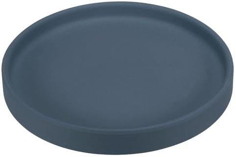 PATIKIL 6 inch Sottovaso Rotondo in Ceramica, Sottovaso Vassoio per Fiori per Interni Esterni Terrazzo Balcone, Blu Scuro