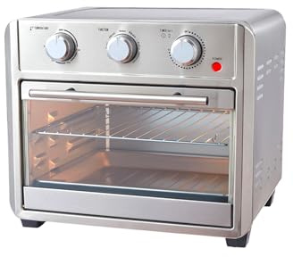 Wintem Horno y freidora de aire caliente 22L para cocinar grandes cantidades de alimentos - Ideal para freír, hornear, asar y asar - Temporizador con apagado automático - 1700 W