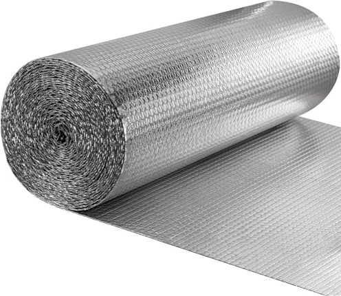 Camiraft Foil Insulation Roll 5m x 60cm - Radiator Reflector Panels for Floor, Ceiling, Roof, Wall Insulation - Aluminium Bubble Radiator Reflective Foil Roll - Heat & Vapour Barrier Saves Energy