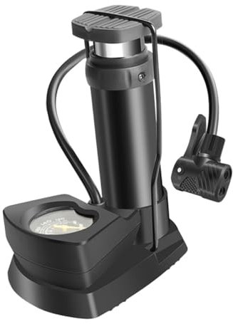 Gatuida Tragbare Fußpumpe Fahrradreifenpumpe Mit Manometer Multifunktionale Luftpumpe Für Motorrad Roller Fahrrad Und Aufblasbare Spielzeuge Kompakte Und Leichte Handluftpumpe Für