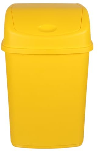 Jolie Max 55L Extra Large Recycling Bin with Swing Lid – Commercial Utility Waste Bin, Available in Yellow, Blue, Green, Brown – Durable and Spacious Trash Solution (YELLOW)