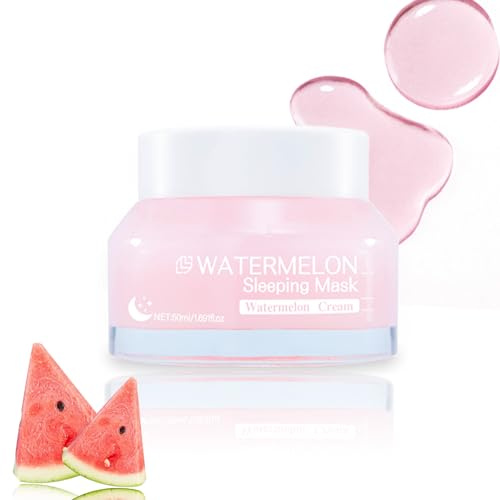 Wassermelone Gesichtsmaske über Nacht - Gesichtsnachtcreme Reduziert Falten & Verbessert die Hautelastizität - Geeignet für Tiefenhydratation, Feuchtigkeit, Glätten, Polstern auf