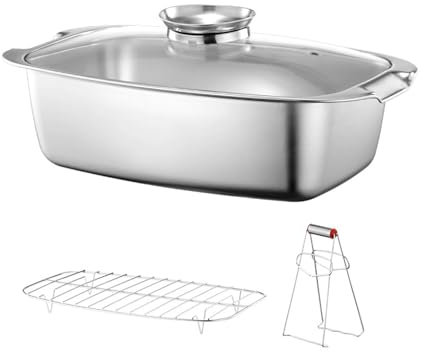 Pentole quadrate per cottura a vapore in acciaio inox per pesci, pentole a vapore con pentole, per cuocere a vapore i pesci, zuppa bollente