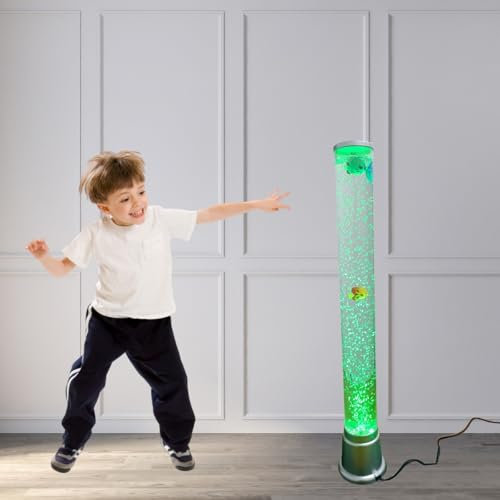 Dotauge Lámpara de Lava con Forma pez Burbuja luz Nocturna LED con 7 Colores cambiantes for Dormitorio Infantil o Sala de Estar 2,55 pies