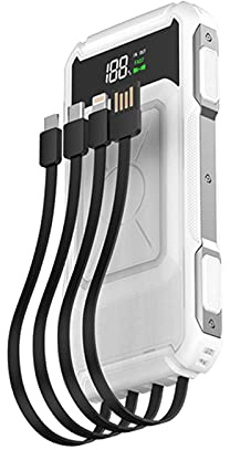 Power Bank，15W Fast Qi Wireless Charger 30000mAh 25W QC PD 0 Fast Charging Powerbank for Outdoor Camping,Black