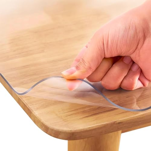 IL BOTTEGONE Copritavolo Trasparente Pellicola Protettiva in PVC 1.5 Mm Cover Tavolo Tovaglia Protezione Mollettone Antimacchia per Tavoli Cucina Salotto Ufficio Scrivania - (Trasparente, 100x180 cm)