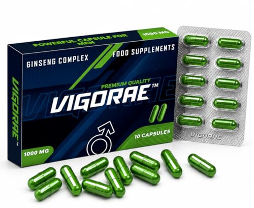 VIGORAE 1000mg NEW UK Panax Ginseng Herbal Supplement – High Strength Ginseng Extract Capsules – Natural Energy & Focus Support – Wellness Formula – 10 Capsules