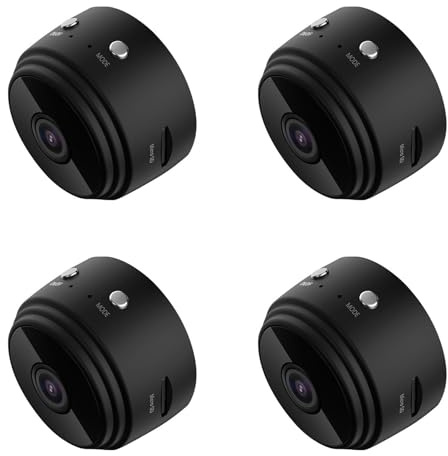 Vjsujehgy 4X Mini Telecamera di Sorveglianza Wireless A9, Monitoraggio di Sicurezza WiFi 1080p, Monitor Remoto, Telecamera, Casa Intelligente