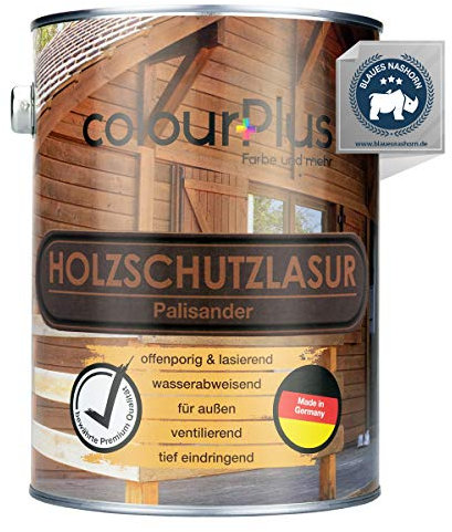 ColourPlus Holzschutzlasur außen 2,5 Liter - Palisander - wetterfeste Holzschutzfarbe mit UV-Schutz für Gartenmöbel, Zäune und Carports - Holzlasur und Holzschutz Öl-Lasur für außen