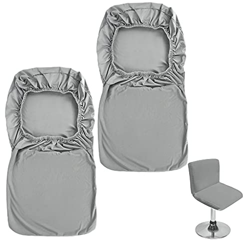 BTSKY 2 Pack Grey Bar Stools Slipcovers with Backrest Cover Stretch Chair Cover for Short Swivel Dining Chair Back Chair Bar Stool Chair (No Chairs)
